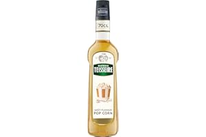 Sirop de Pop Corn Mathieu Teisseire, pour boissons, cocktails, mocktails, milkshakes, frappes, cafés, chocolats chauds, bouteille de 70c