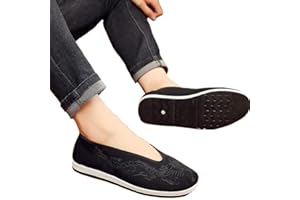 JINFAN Kung Fu Arts Martiaux Tai Chi Chaussures pour Femmes Hommes Shaolin Qi Gong Wing Chun Chaussures,Black-36