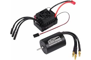 SIKKEBY 3650 3100KV Bürstenloser Motor und 60A ESC Combo Set 5.8V / 3A Wasserdichter ESC mit Primärem Sensorlosem Motor für 1/10 RC Car