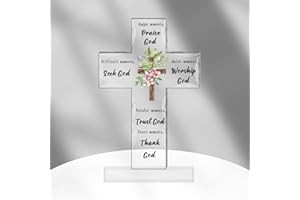 BLUCKINCLE Christian Gifts for Men Easter Gifts Christian Gifts for Women Acrylic Cross Sign Jesus Gifts Religious Gifts Bible Gifts for Women Bible Accessories Religious Gifts for Men Baptism Confirmation Gifts