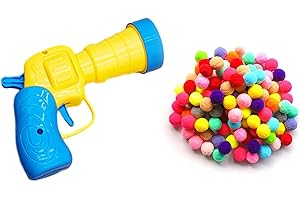 GINDDY Cat Ball Launcher, Interactive Cat Toy Ball with 100 Soft Pom Pom Balls, Cat Toy Balls with Gun, Cat Felt Balls, Plush Ball Launcher for Indoor Pet, Cat, Exercise, Training, Hunting