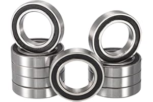 HiPicco 6802-2RS Deep Groove Ball Bearings, ID 15mm x OD 24mm x Width 5mm Double Rubber Sealed Ball Bearing Pre-Lubricated Chrome Steel Z2 Lever 10pcs