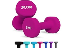 Xn8 Sports Dumbbells Set Neoprene Coated Weights Dumbbells Set- Hand Weights for Home Gym, Pilates, Cardio, Training and Fitness- Anti Sweat Hex Dumbbells Comfy Grip- 1-20kg Dumbbells Set Women Men