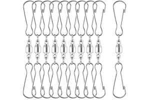 SYMPHONYW Symphony Doppelclip-Drehhaken zum Aufhängen, 10 Stück, Edelstahl-Drehclip für Windspiele, Windspiele, Windsäcke, Flaggen, Vogelfutterstation