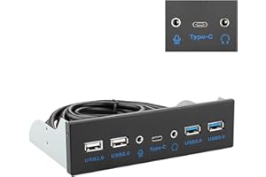 Hima USB 3.1 Front Panel hub, Optical Drive 5.25-inch Panel Computer Expansion Board with Key-A,7 Ports Support Type-C, USB 3.0, USB 2.0, Microphone Input and Audio