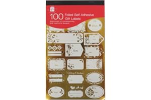 Giftmaker Collection 100 Foiled Gold & Silver Self Adhesive Labels Festive Name Tags