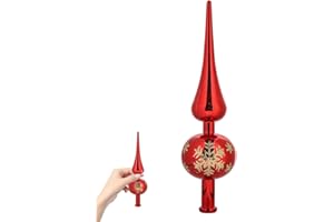‎AIZQYC Christbaumspitze Stern, Baumspitze Weihnachten Rot, Weihnachtsbaum Stern Spitze, Christbaum Spitze, Weihnachtsbaumspitze Kunststoff, Tannenbaum Spitze für Weihnachten Baumschmuck.