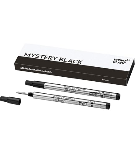 Mont Blanc Rollerball Refill, M 2X1, Mystery Black (105158