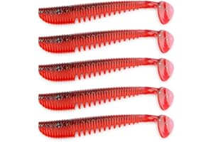 East Rain Leurres de pêche Appâts artificiels Awaruna Wobblers Leurres Souples Shad Carp Swimbaits (PVC,3taille,Option 10 Couleurs)