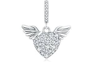 Annmors Charms Heart Love de Argent Sterling 925 Femmes Perles Charme Fille Pendentif Breloque Compatible pour Européen Bracelets & Collier