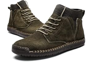 Tasty Life Stivali da Neve da Uomo, Stivali da Moto da Uomo Caldi in Peluche Invernali con Stivaletti da Uomo Antiscivolo Impermeabili Scarpe da Lavoro da Uomo Autunnali