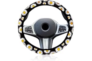 KSUKTSW Couvre Volant de Voiture, Universelle Housse Couvre Volant, Générique Housse de Volant 37-38cm, Protege Volant Voiture Antidérapant, Accessoires Voiture pour Décoration