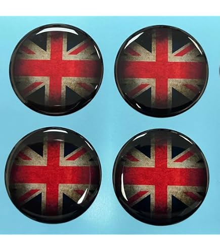 Adesivi A Cupola In Gel Piccoli Union Jack - 4 Pezzi Da 10mm, Scegli Il Colore - Garage29 Graphics