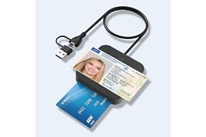 USB-kortläsare med NFC – smart kortläsare/SIM-kortläsare – kompatibel med Mac OS X+ Windows 11, Linux, Android – för det nya
