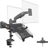 NB North Bayou H180-FP &Ccedil;ift Kol Amortis&ouml;rl&uuml; 17"-27" Monit&ouml;r Tutucu ve 10"-17" Laptop Standı