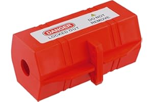 FANGEHONG Stromstecker Schutzbox, Rot Steckdosenschloss Plug Lockout, Waschmaschinen-Steckerschloss, Elektro Stecker Abdeckung, Stecker Safebox für Netzstecker (L)