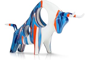 suruim Semplice creativo colorato corrida sculture toro statua animale statua artigianato ornamenti casa ufficio camera da letto soggiorno studio sala studio decorazioni studio (A2)