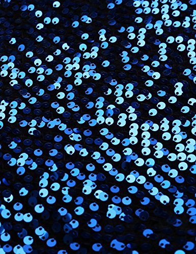 Busyall Damen langärmelig Abendkleid mit Pailletten V-Ausschnitt Partykleider Paillettenkleid Cocktailkleid, Dunkelblau, Gr. 42(16W) - 4