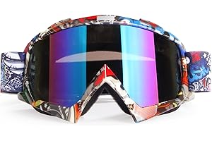 4-FQ Motocross Brille, Crossbrille, Hochwertige Motorradbrillen, ATV Dirt Bike Off Road Racing MX-Fahrbrille, Anti Fog UV Schutzbrille mit Double Lens Schaumstoffpolsterung