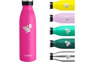 AORIN Butelka do picia, butelka na wodę 350ML/500ML/750ML, butelka do picia ze stali nierdzewnej 18/8 BPA, szczelna, termos gazowany, butelka termiczna do szkoły, sportu, na zewnątrz, biura, kempingu