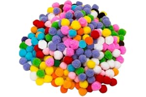 QUUPY 500 Stücke 2,5 cm Pom Poms Bunte Pompons für Basteln DIY Kreative Basteldekorationen Kinder Bastelprojekt Home Party Dekorationen