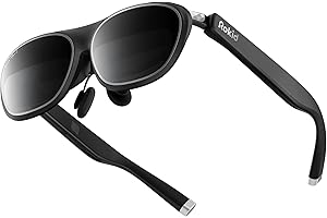 Rokid Max 2 AR Brille Schwarz, 215" Micro-OLED Display, Myopia Adjustable (0-600D), 120Hz, 50° FOV und 600nits Leuchtdichte, kompatibel mit Android und PC/ROG/Steam