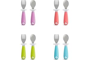 Munchkin Raise Toddler Fork And Spoon Set - (1 Fork & 1 Spoon) Assorted Colours