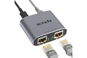 Tenda Switch Ethernet 1 a 2, RJ45 2 Porte 1000 Mbps Switch di Rete LAN Gigabit, Splitter di Rete Cat5/5e/6/7/8, Distribuitore di Cavi Gigabit Ethernet per Computer, Router (SG103M