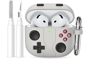 Ouwegaga Etui kompatybilne z Apple AirPods 4 2024 z zestawem do czyszczenia, klasyczne wzornictwo, odporne na uderzenia etui AirPods 4, kompatybilne z AirPods 4. generacji, etui z karabińczykiem