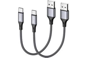 RAVIAD Cable USB C 2Pack 50CM, Cable Cargador Tipo C Carga Rápida y Sincronización Nylon Carga Cable USB C para Samsung S21 S20 S10 S9 S8 Note 20 10 Redmi Note 11 10 Huawei P40 P30 P20 LG Google