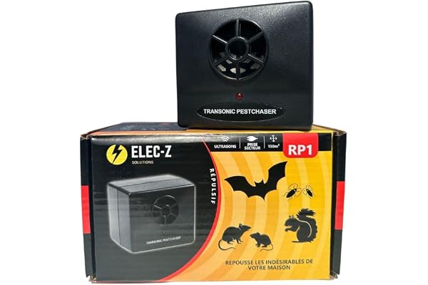 Satenco RP1 Répulsif Ultrason Efficace Anti Chauve-Souris Insecte Rongeur Cafards Araignées Tiques Puces