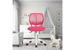FurnitureR Silla de Oficina Multiusos para niños, Silla de Trabajo sin apoyabrazos de Altura Ajustable, Silla de Estudio giratoria Colorida para la Escuela y la Oficina en casa, Deep Pink