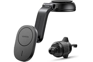‎UGREEN UGREEN 2 w 1 uchwyt samochodowy na telefon z ładowaniem magnetyczna bezprzewodowa ładowarka samochodowa uchwyt samochodowy na telefon kompatybilny z iPhone 15/15 Pro/15 Pro Max/15 Plus/14-12 Series