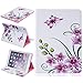 Produktbild Roreikes Apple iPad Air 2 / ipad 6 Hülle, Blumenmuster Muster TPU Leder Flip Magnetverschluss Wallet Kreditkarte ID Card Slots Magnetic TPU Leder Beschützer Tasche Hülle Etui Schale mit Standfunktion Weich TPU Innere Hülle Case leder Flip Beschützer Haut Schutzfolie Case für Apple iPad Air 2 / ipad 6