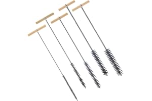 Delsen Juego de 5 cepillos para agujeros de 8 mm/12 mm/16 mm/20 mm/25 mm, cepillo de limpieza de acero inoxidable, cepillo de limpieza para taladros de impacto, limpieza eficiente de agujeros