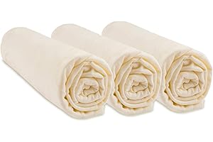 Lot de 3 Draps Housse pour Couffin 32x72 Ovale |100% Coton Bio | Écru | Compatible avec Matelas Ovale pour Couffin, Nacelle, Landau | Marque Easy Dort | Certifié Oeko Tex | Fabriqué en Europe |