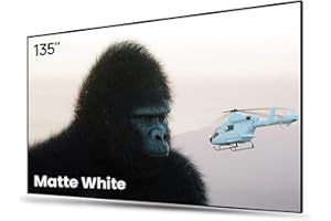 AWOL VISION Pantalla de proyector fija de 135 pulgadas con marco fijo, pantalla de marco con una colocación ideal de tela, 80% de calidad de imagen mejorada, 4K / 8K Ultra HD, Active 3D, pantalla de