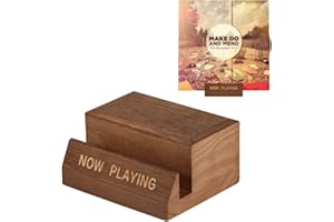 DIDUDIDU Support pour Vinyles en Bois - Porte-Disque Minimaliste & Rétro - Socle d'Exposition pour CD et LP - Marron