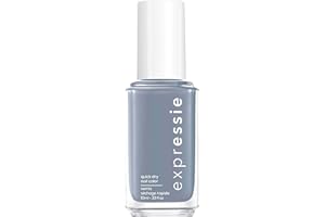 essie Expressie Nail Polish Quick Dry Formula, No Base Coat and Top Coat Needed, Vegan, Angled Brush, Blue Grey Nail Varnish 340 Air Dry