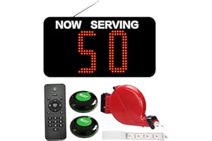 CYSSJF Kit Eliminacode Completo, Elimina Code, Sistemi Di Chiamata A Numeri, Display Numero Turno, 2 Cifre Display Numerico Con Telecomando E Distributore Di Ticket
