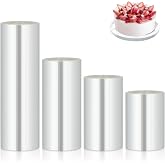 AiQInu Transparent Acetate Roll 4 Rolls, (15 cm/10 cm/8 cm/6 cm x 10 m), Reusable Acetate Pastry Sheets for Cake Decoration,