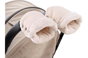 XIAOHAWANG Stroller Hand Muff Windproof Anti-Freeze Pram Hand Warmer Warm Baby Stroller Gloves Pushchair Mittens (White)
