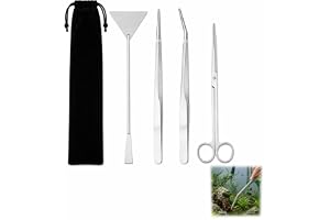 4 st akvariumverktygssats, saxar akvariumklämma, aquascaping tools, tillbehör för underhåll akvarium aquascaping kit, rostfritt stål, sax, raka och böjda klämmor