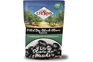 Crespo Pitted Dry Black Olives with Herbs 70g (Pack of 8)