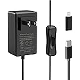 Smraza 5V 4A 20W Power Supply Compatible with Raspberry Pi 4 Model B 8GB 4GB 2GB 1GB, Type-C Power Supply with ON/Off Switch and a Micro USB Adapter for Raspberry Pi 3 B+ 3B