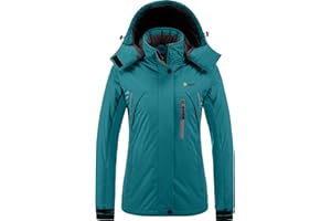 GEMYSE Donna Giacca da Sci impermeabile montagna Giacche Pile invernale antivento Cappotto con Cappuccio