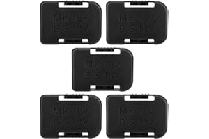 SHARAINN Lithium Battery Storage Rack, 5Pcs Battery Holder Wall Mount Storage Shelf Rack, Fixing Bracket Suitable for Dewalt 18V Batteries and for Makita 18V Batteries.(Black)