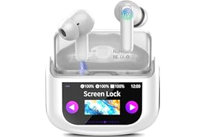 QXUFV AI Écouteur Traducteur Instantané 164 Langues, ANC/ENC Réduction du Bruit, 7 Modes de Traduction, Écran Tactile LED, IPX7 Étanche, 48H Autonomie, Casque Musique/Appels/Traducteur