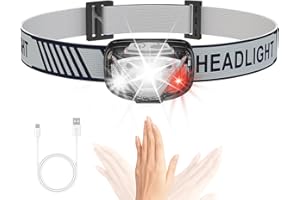 ‎HYPERDOLPHIN HyperDolphin Stirnlampe LED Wiederaufladbar, 400 Lumen,IPX4 Wasserfest, 11 Modi, USB Wiederaufladbare Kopflampe für Outdoor Abenteuer, Laufen, Angeln, Wandern & Camping