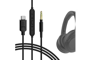 Geekria QuickFit USB-C Digital to Cable audio z mikrofonem kompatybilnym z Sony WH-1000XM5 1000XM4 1000XM3 WF-L900 XB910N Auriculares, kabel Tipo-C do Pixel 6/5/4a, S20+, Note 10/20 (1,2 m)